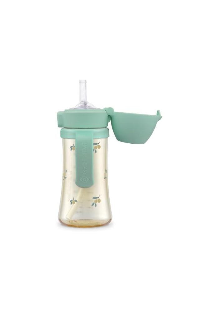 GROSMIMI PPSU Olive Straw Cup for Babies and Toddlers, 300ml, BPA-Free, Leak-Proof Design, Dishwasher Safe, Pistachio Green - Image 2